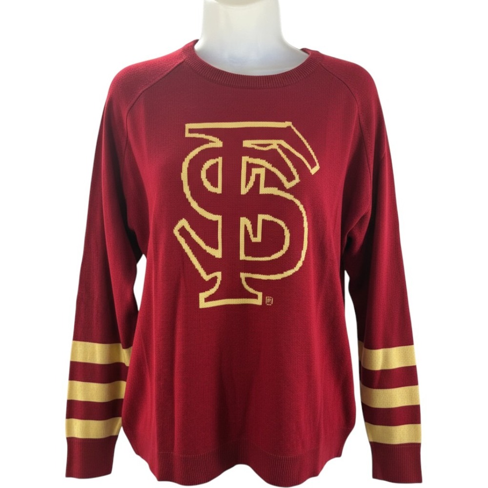 Emerson St. Peruvian Collection FSU Seminoles Retro Knit Sweater Med NEW MSRP90